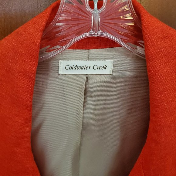 Coldwater Creek Scarlet Red Linen 3/4 Length Jacket - 16 - Picture 6 of 7